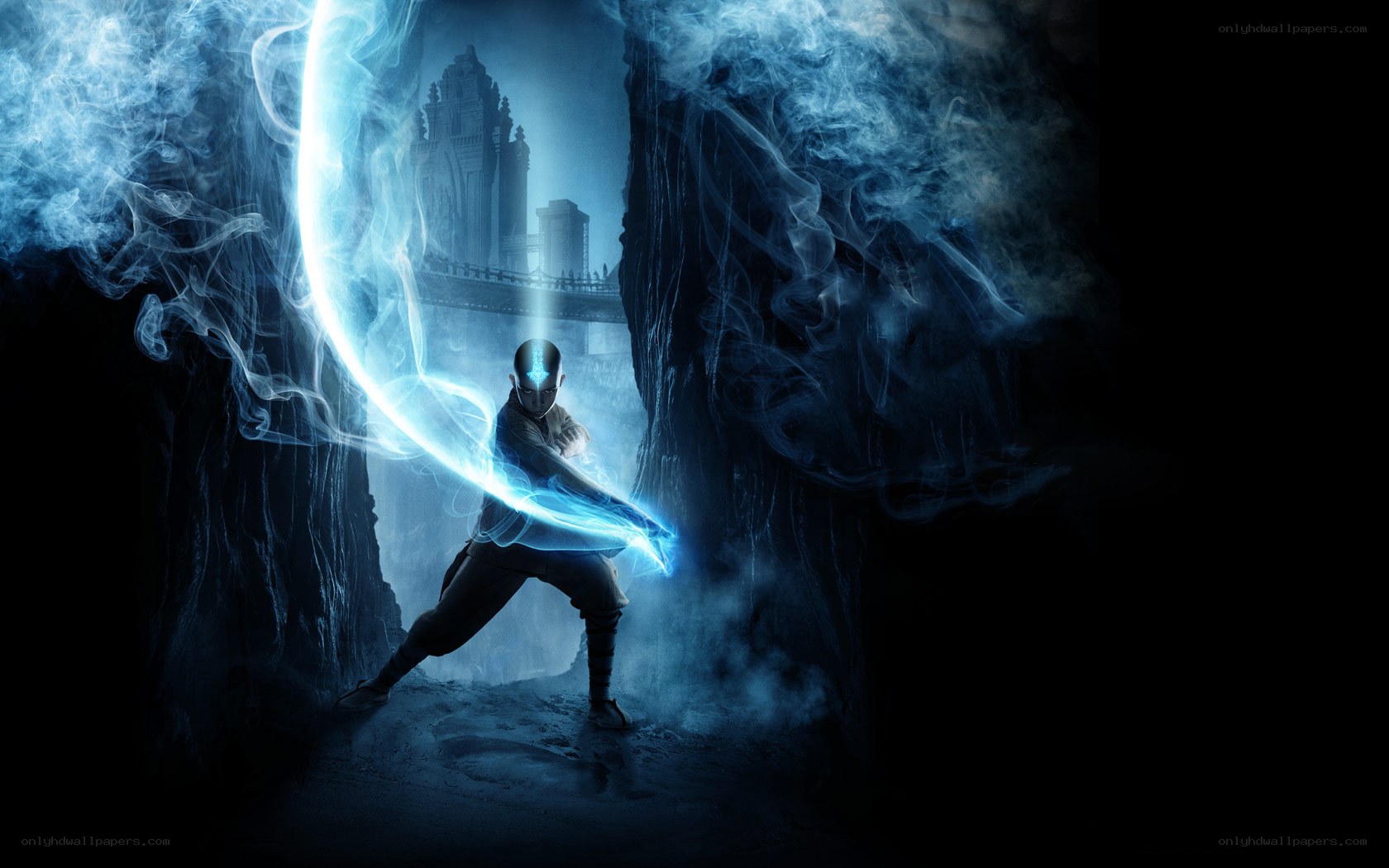 Avatar Aang in a cave