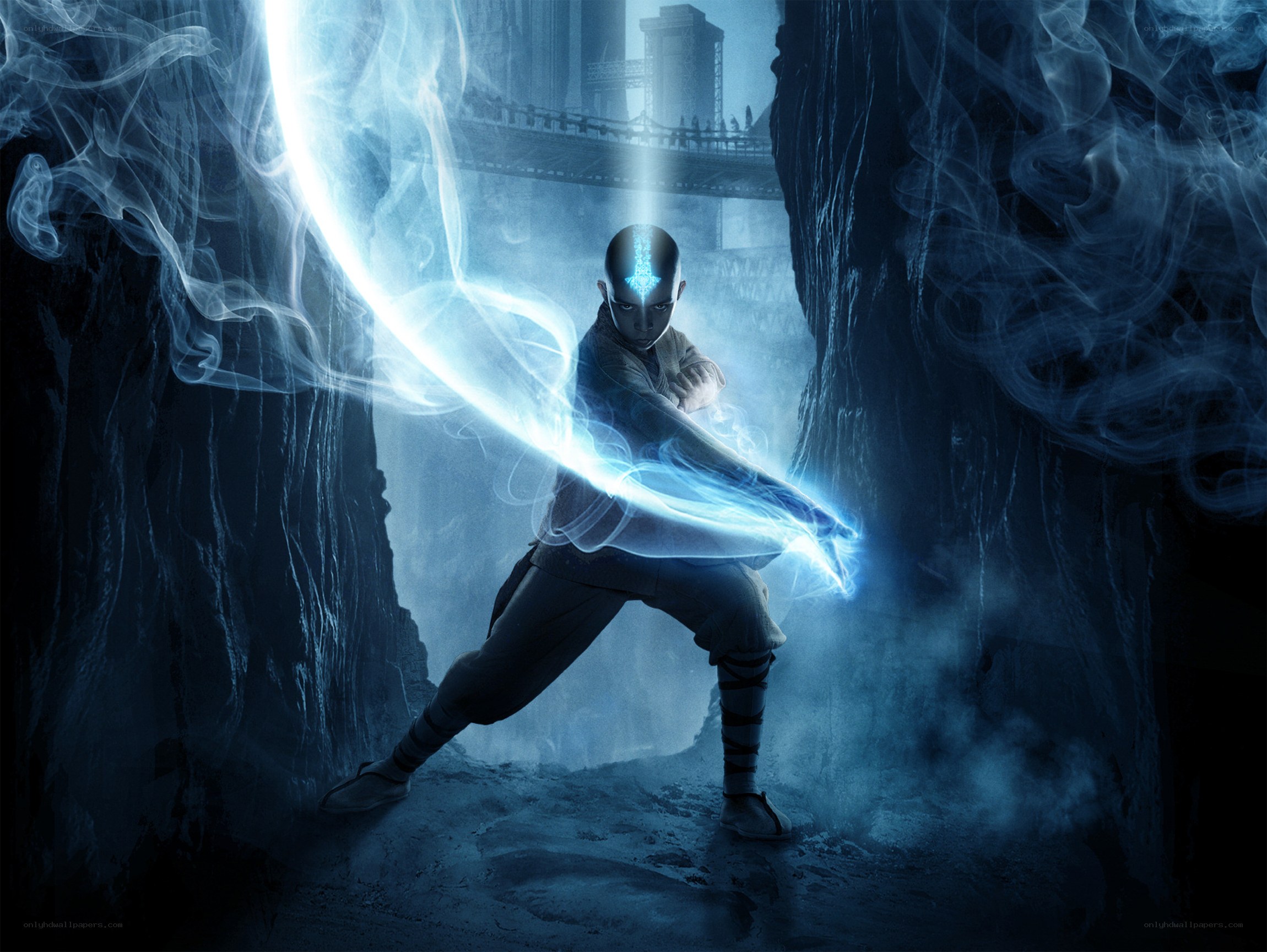 Avatar Aang in a cave