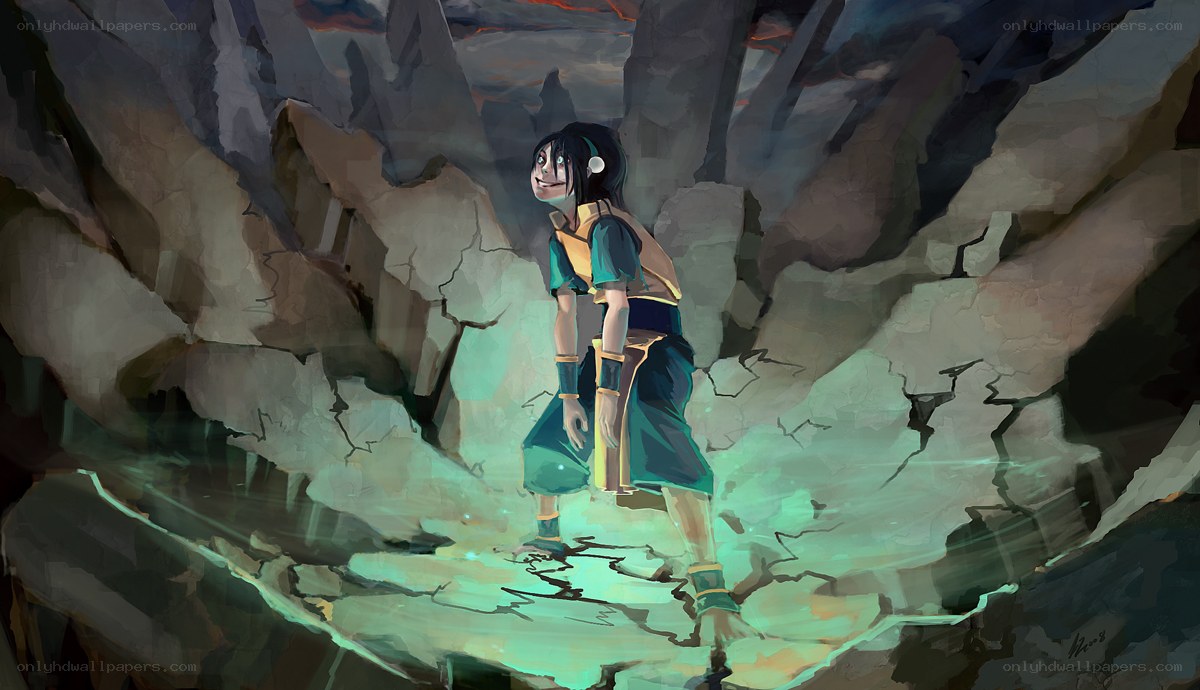 Avatar Aang in a cave