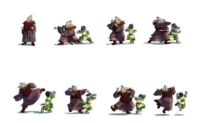 Avatar Aang training with master