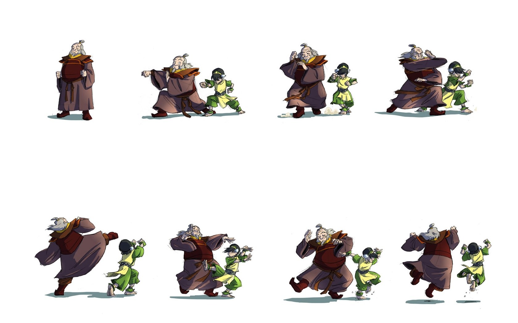 Avatar Aang training with master