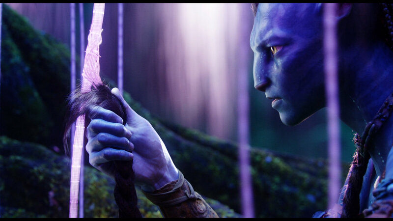 Avatar character holding hair