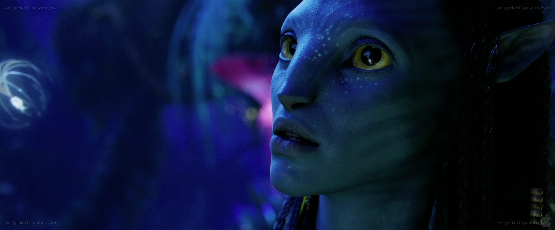 Avatar character in blue light