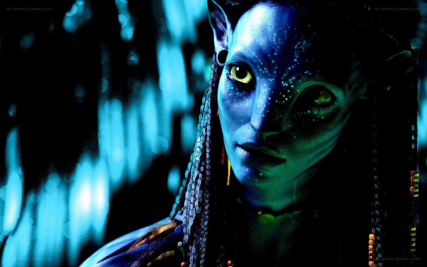 Avatar character in blue light