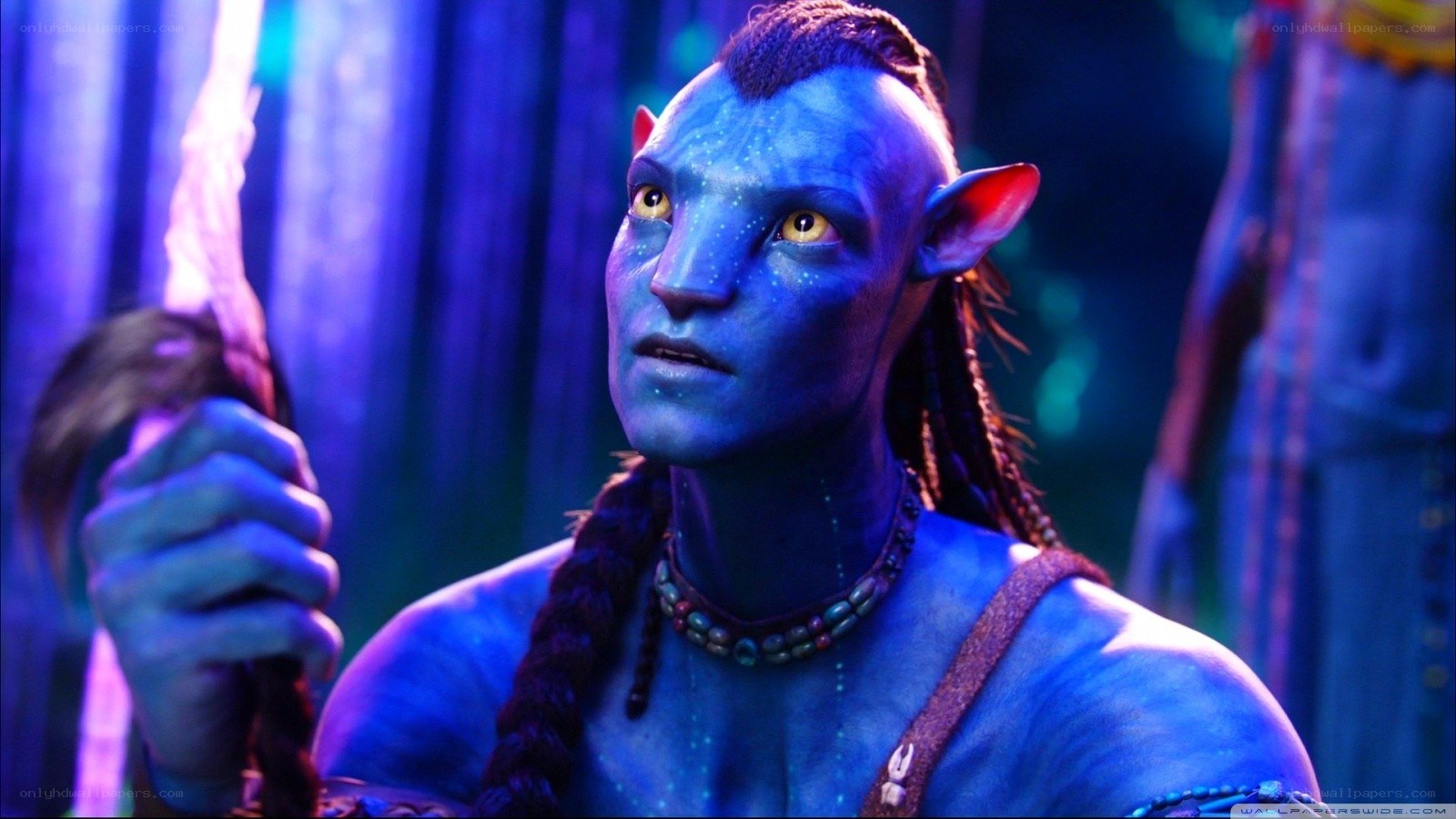 Avatar character in blue light