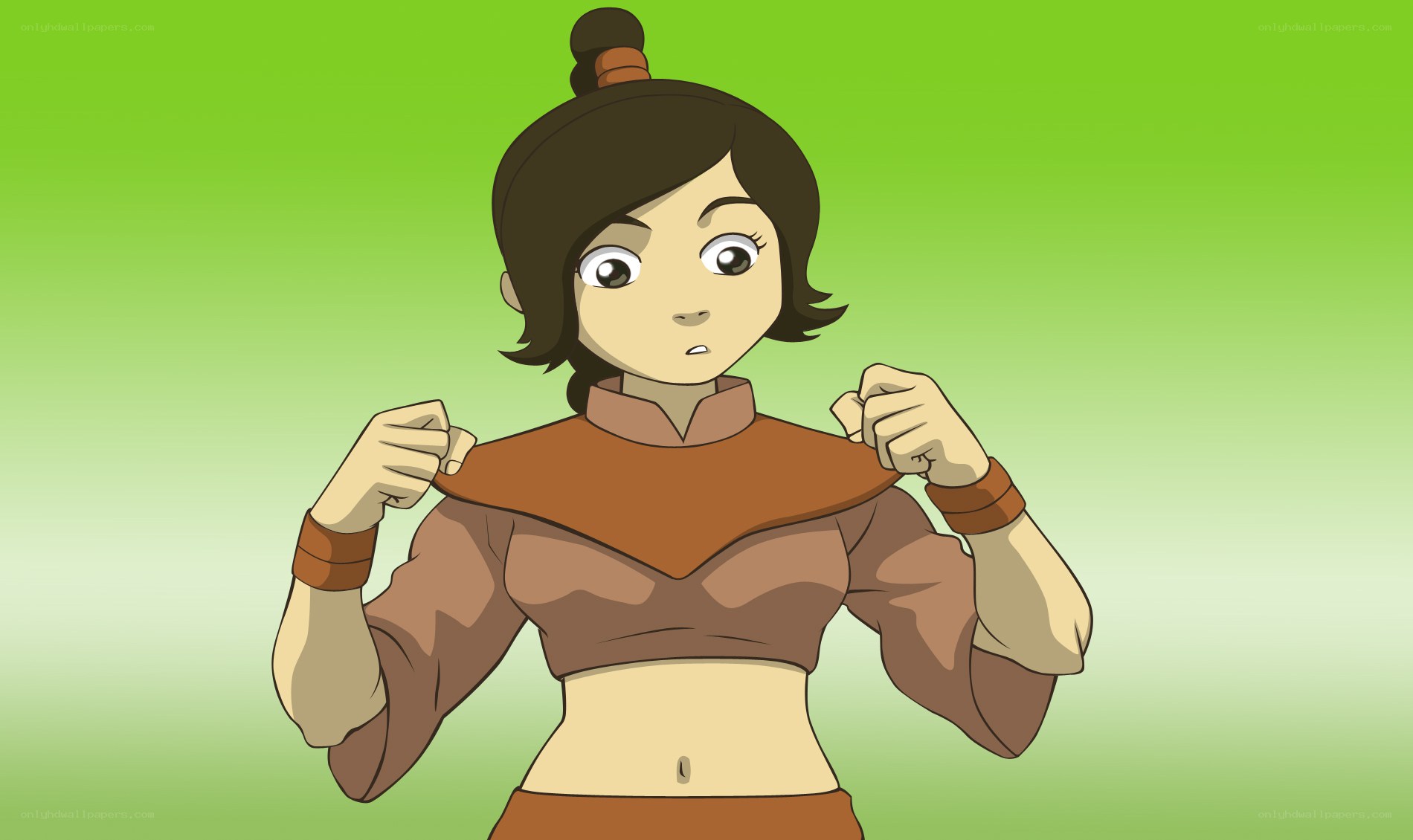 Avatar character in brown outfit