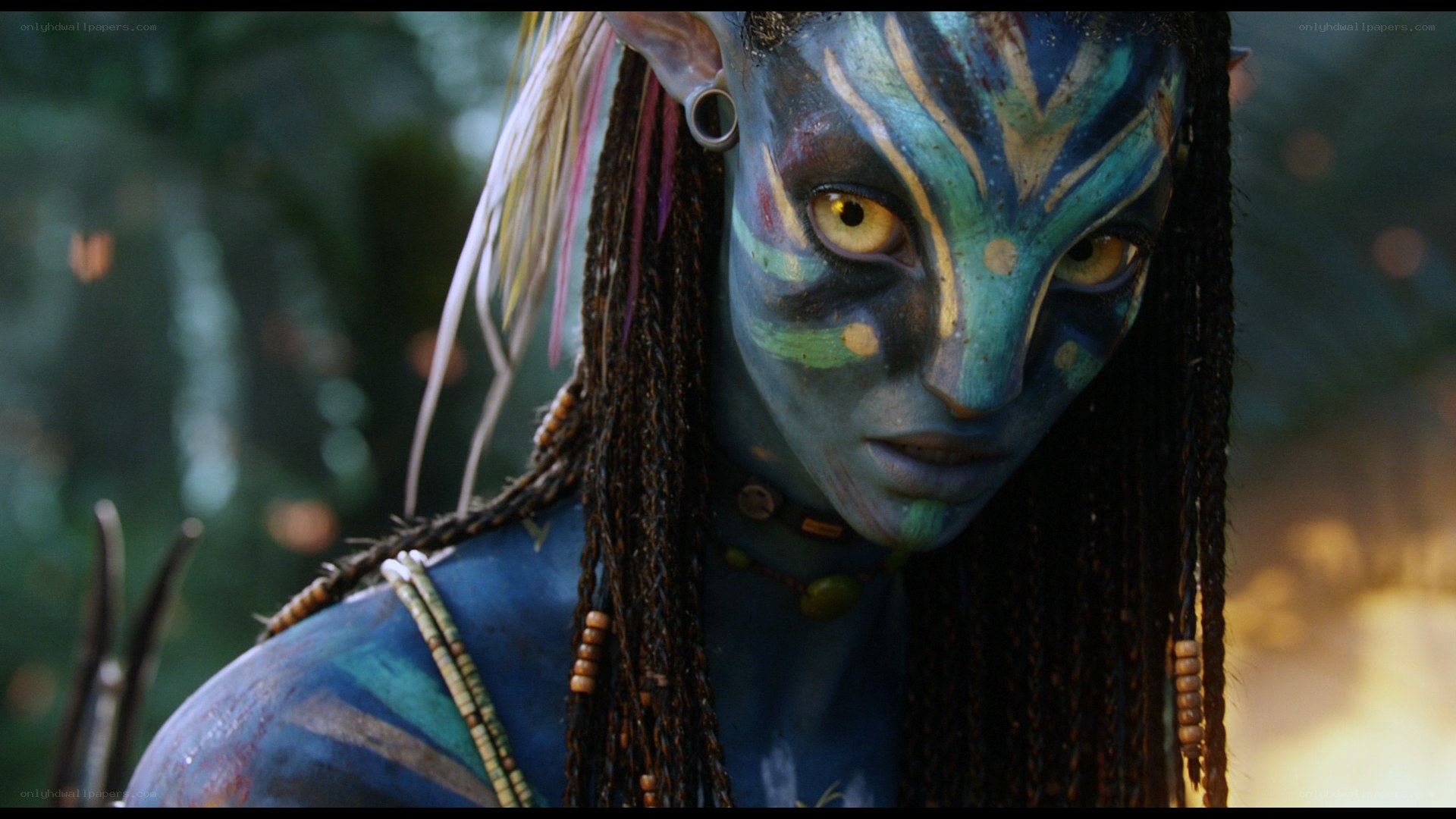Avatar character with blue skin