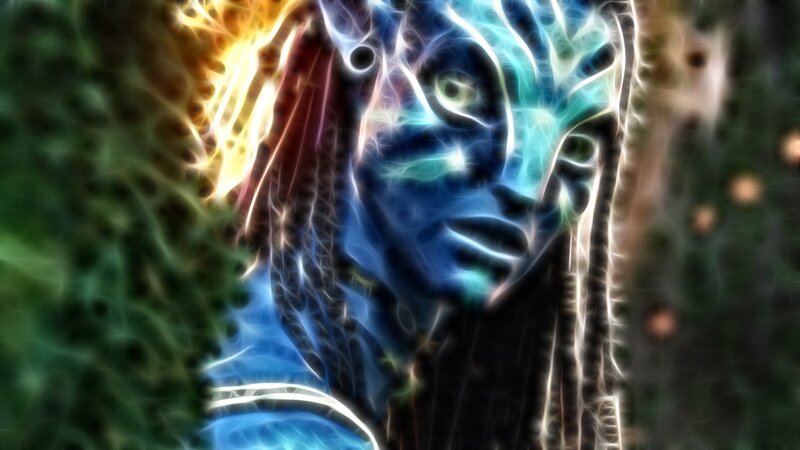Avatar character with glowing effects
