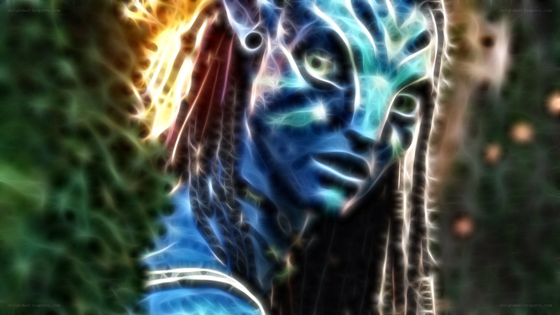 Avatar character with glowing effects