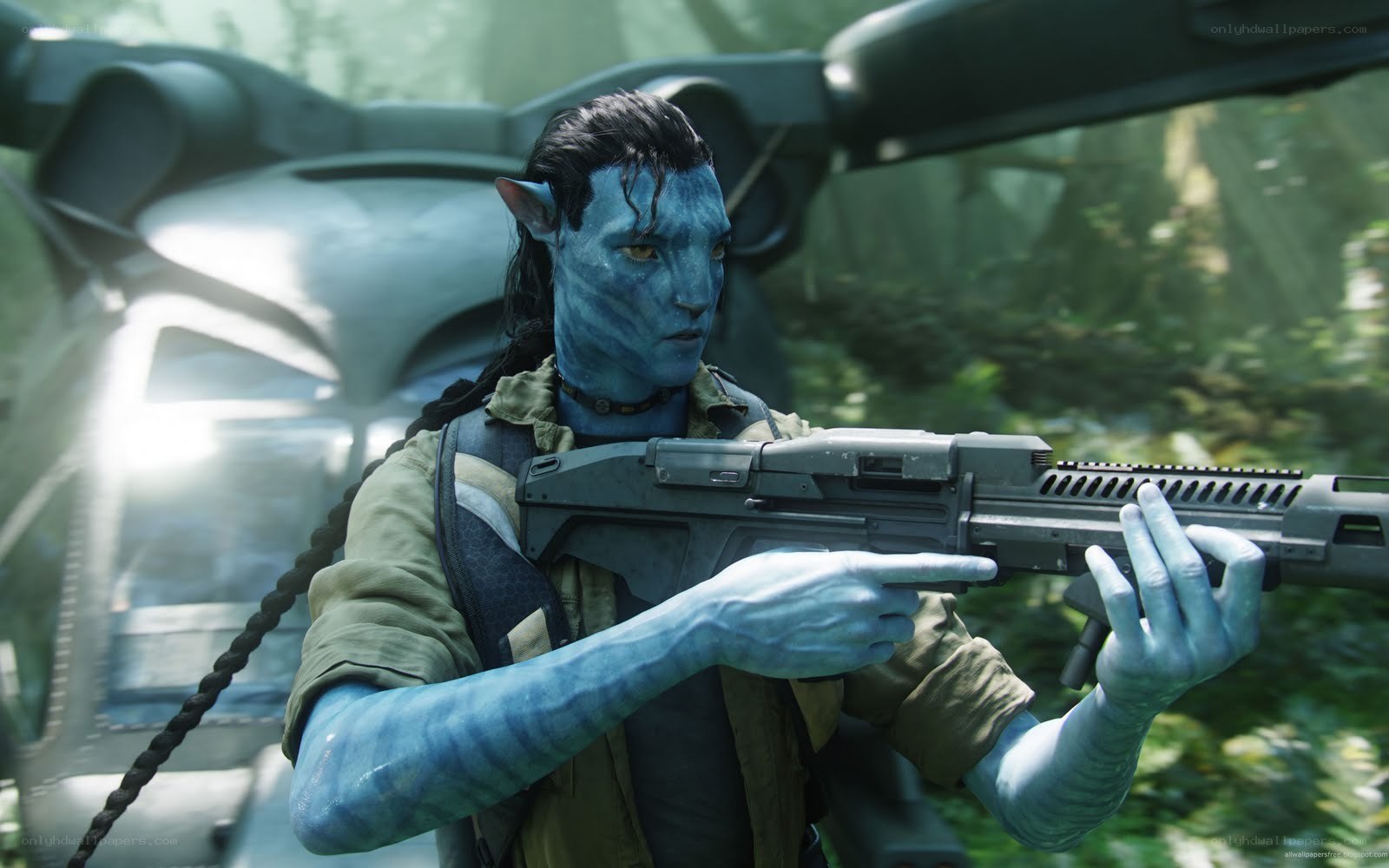 Avatar character with rifle