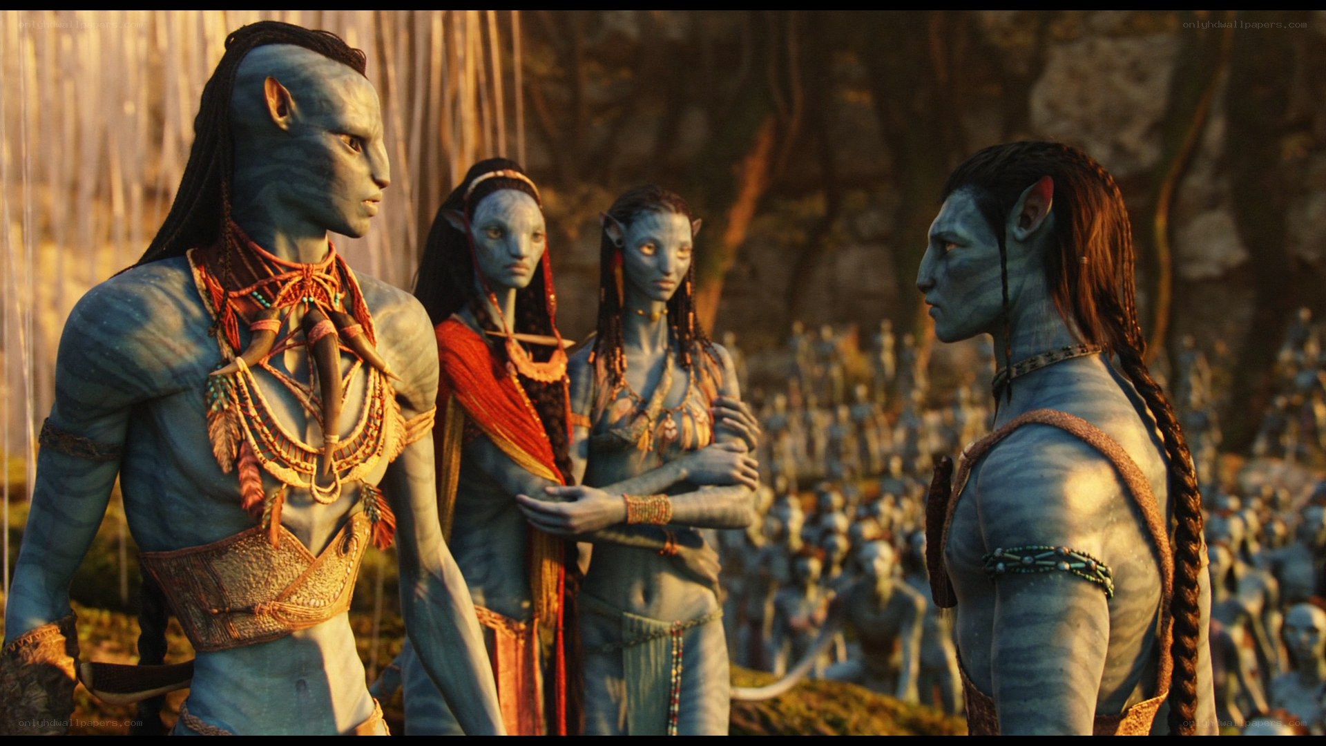 Avatar characters in a forest