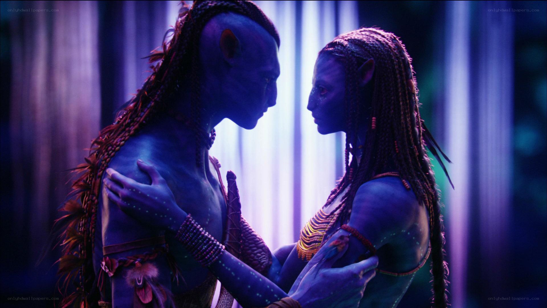 Avatar characters in intimate moment