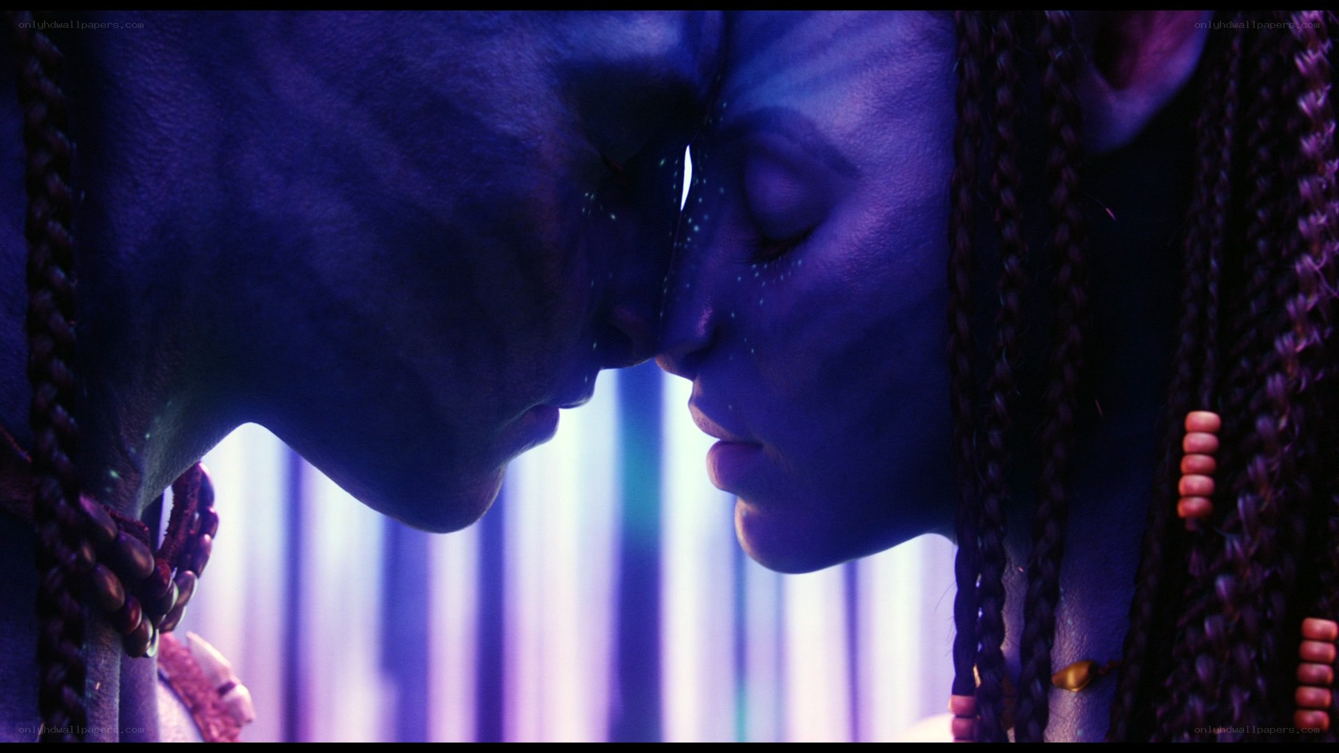 Avatar characters in intimate moment