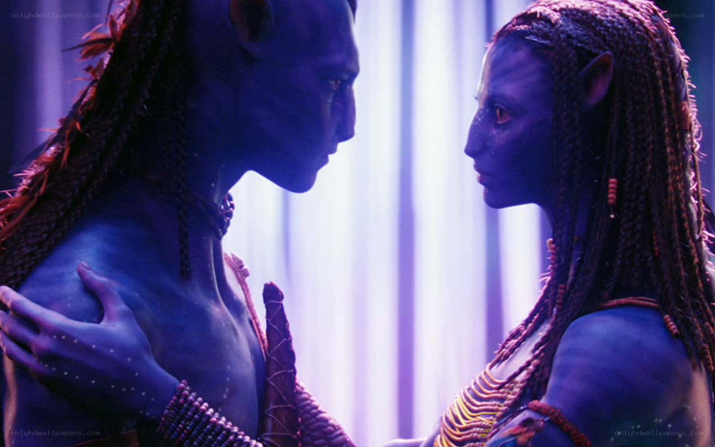 Avatar characters in intimate moment