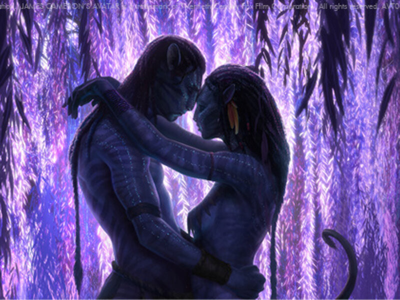 Avatar couple embracing
