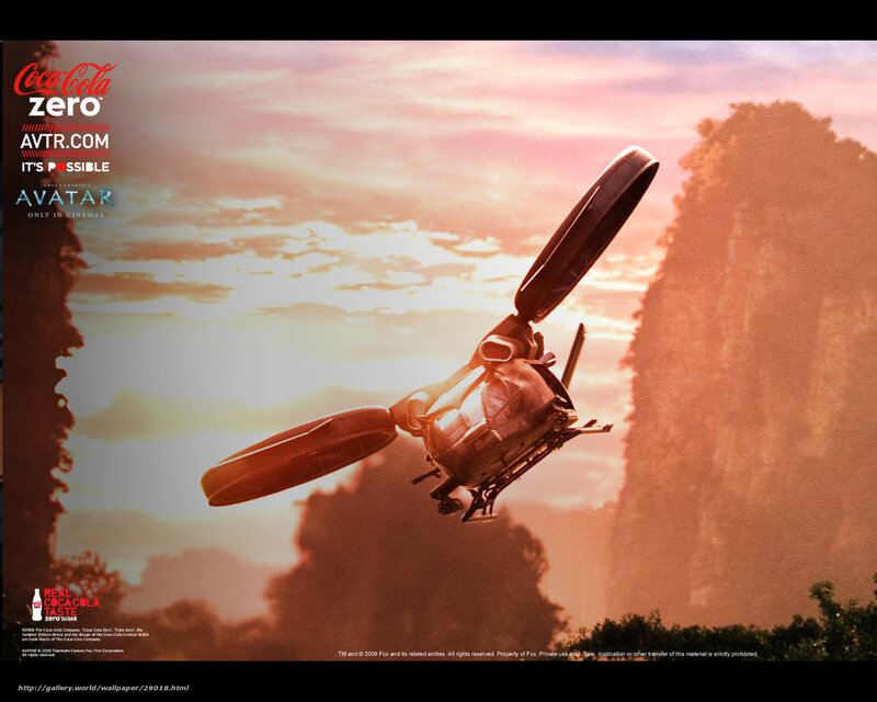 Avatar helicopter in sunset