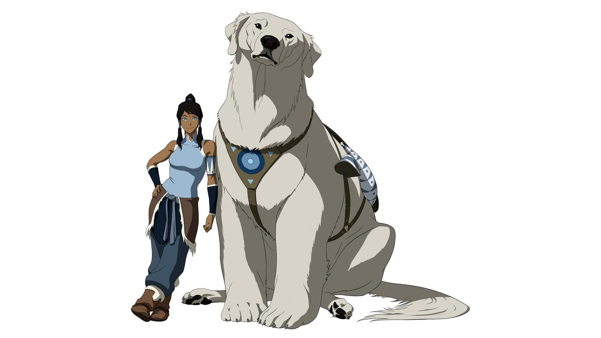 Avatar Korra and her wolf