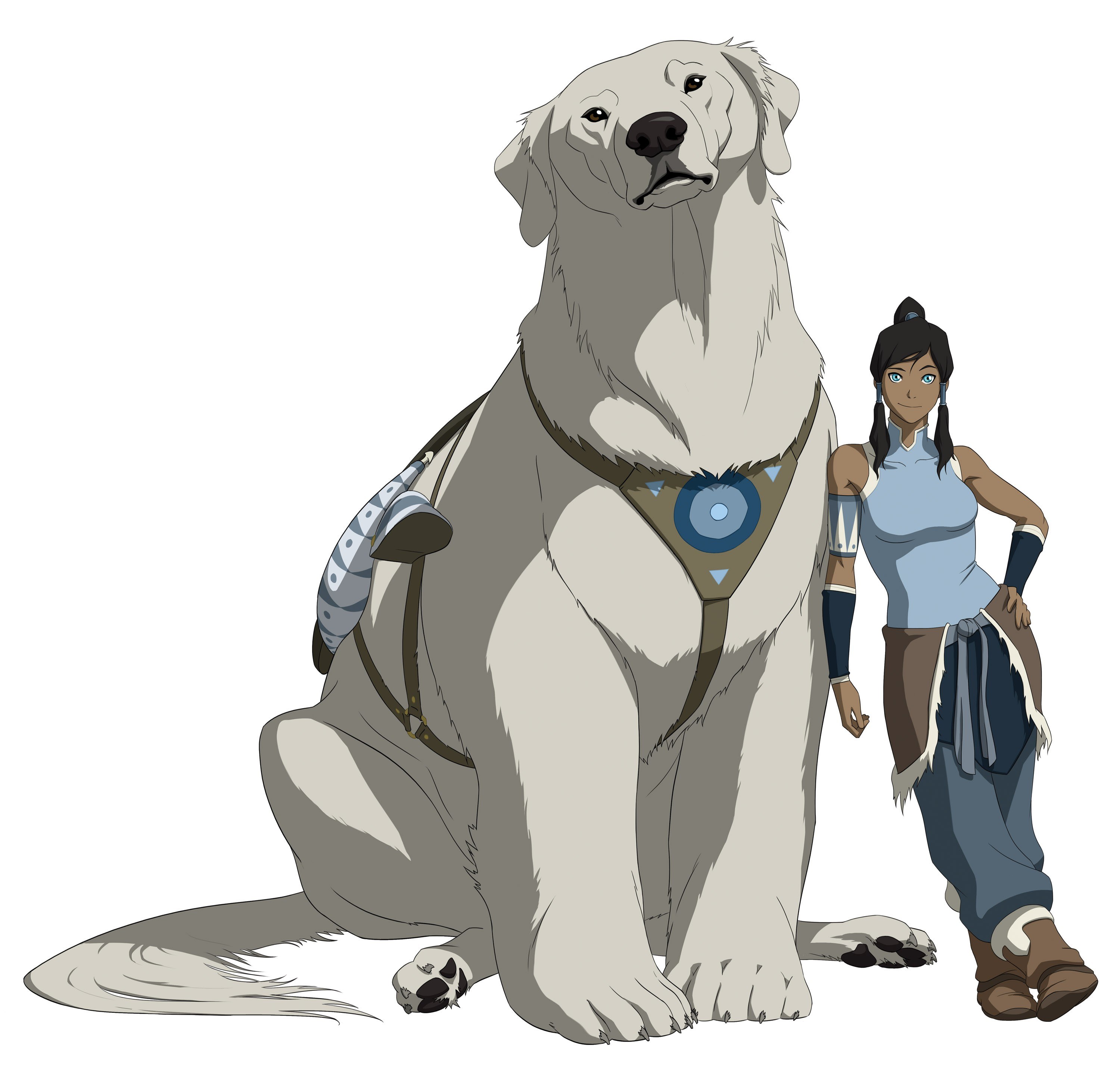 Avatar Korra and her wolf