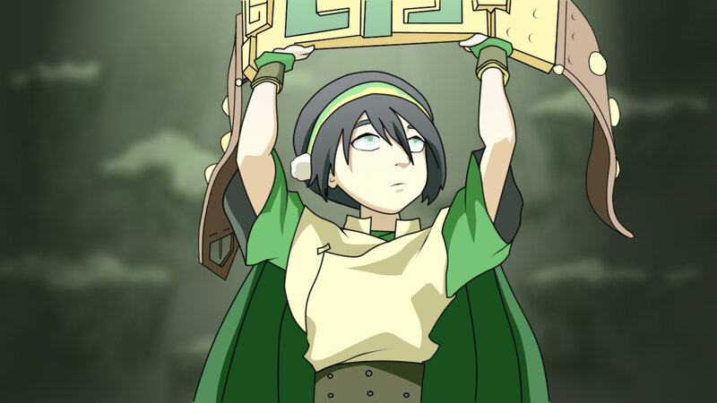 Avatar Korra lifting a shield