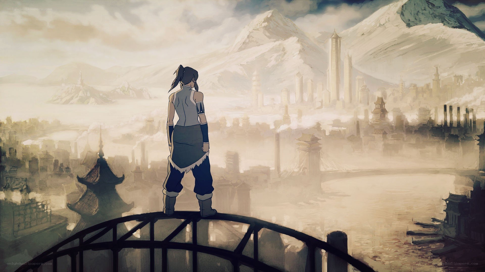 Avatar looks over city
