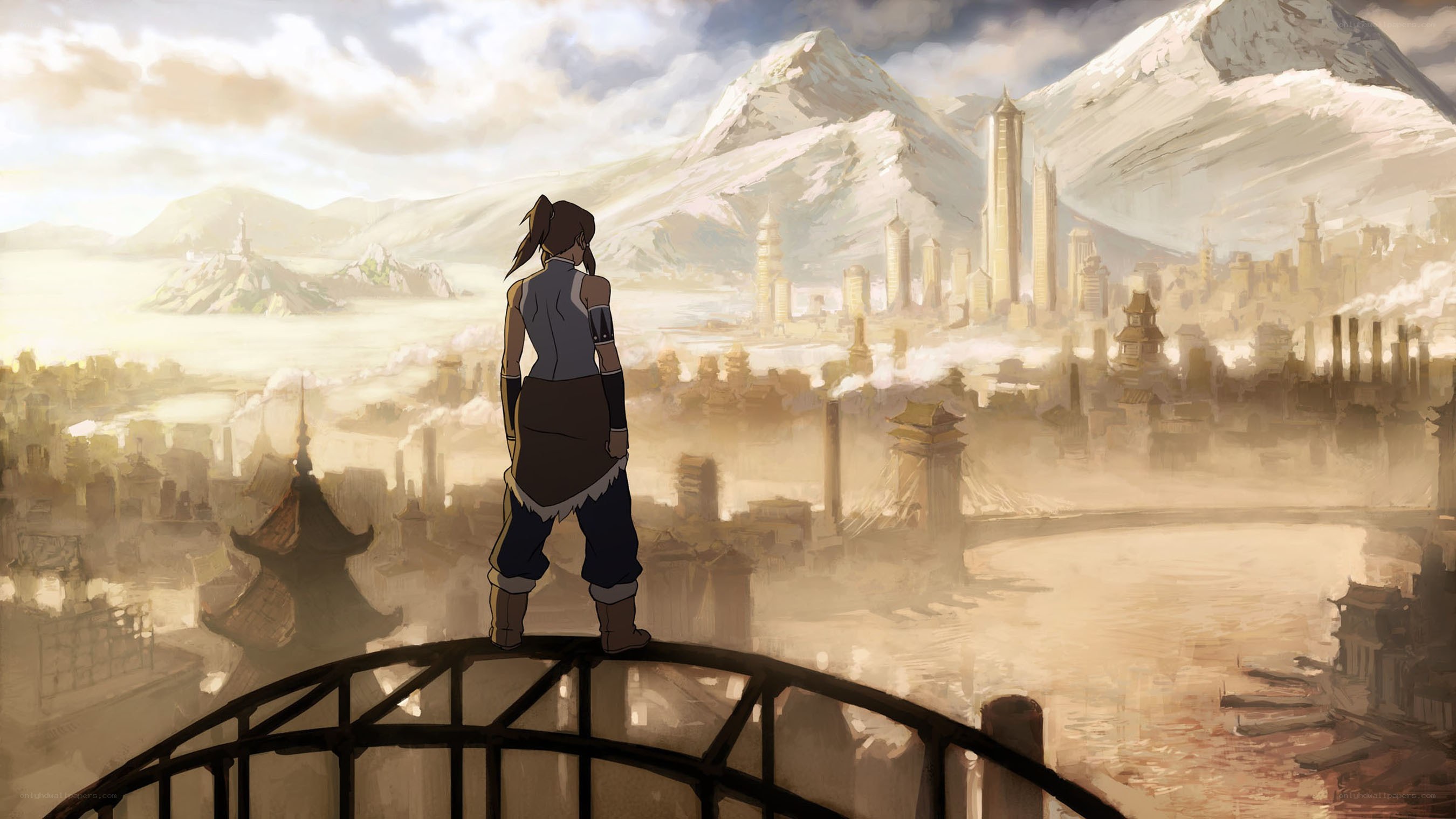 Avatar looks over city