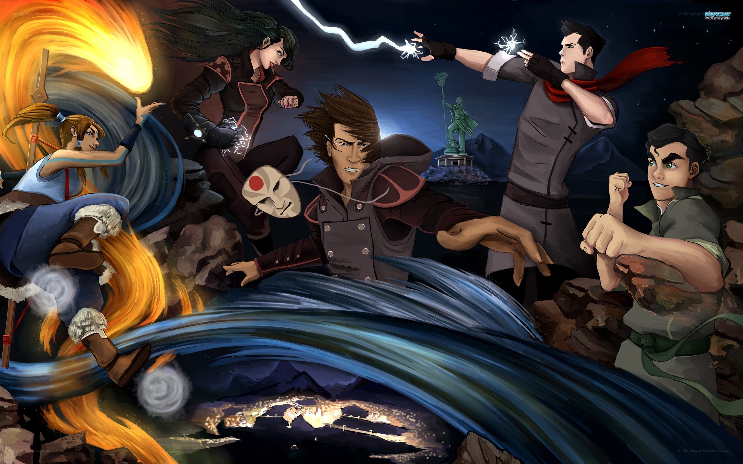 Avatar: The Last Airbender characters in action