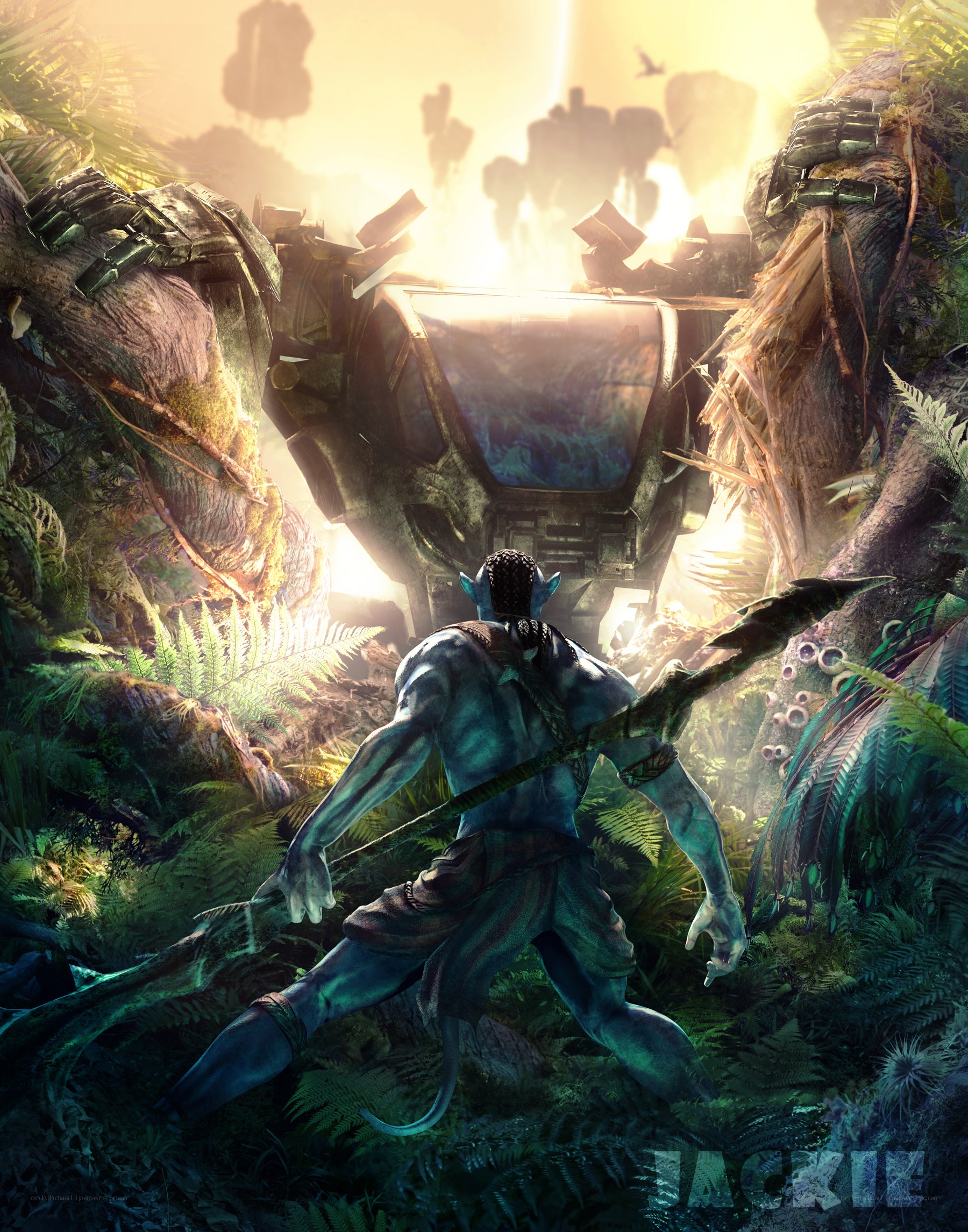 Avatar warrior in jungle