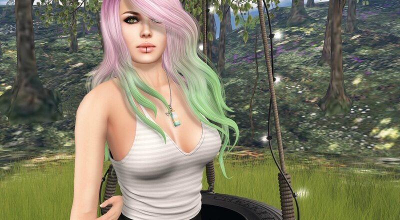 Avatar with Pink and Green Hair