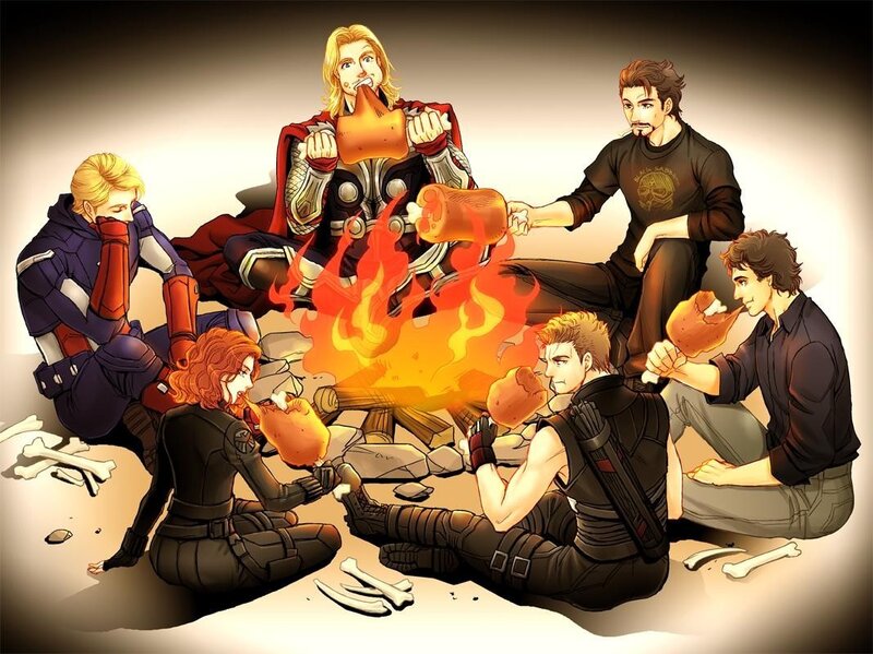 Avengers Around Campfire
