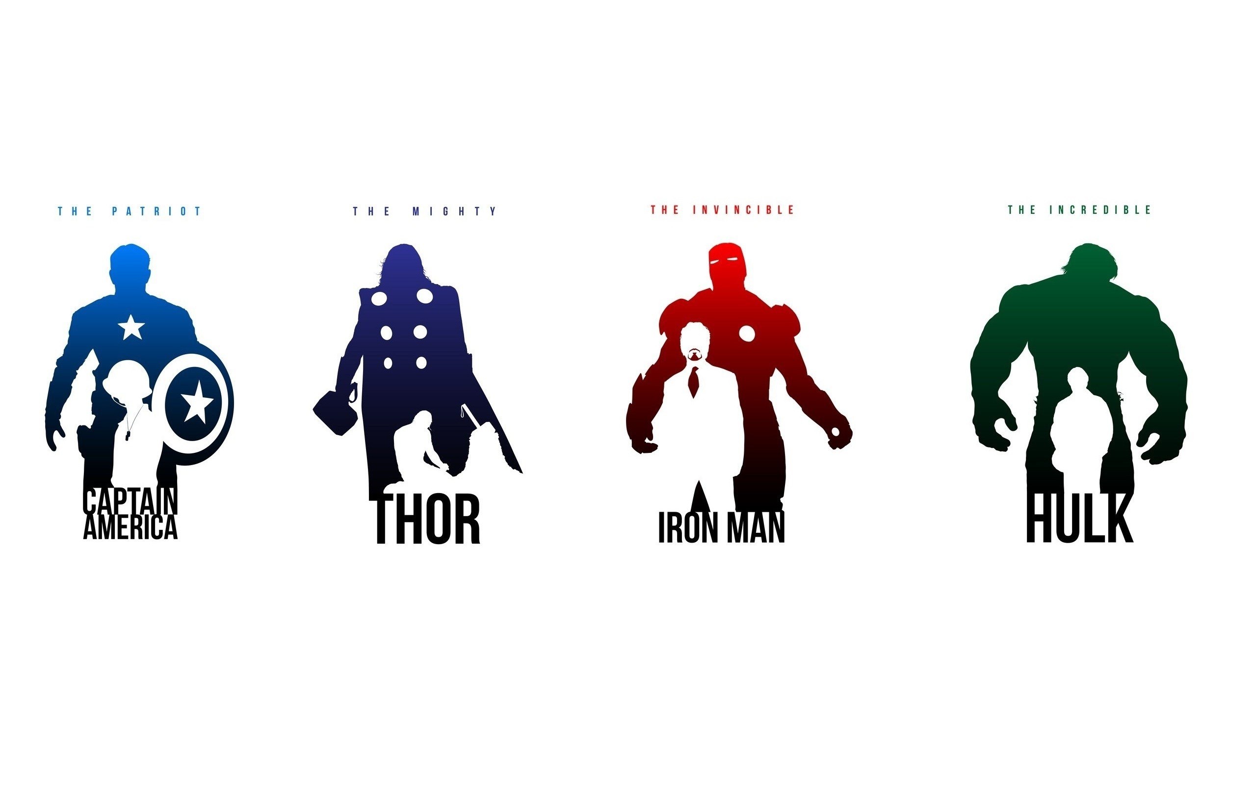 Avengers character silhouettes