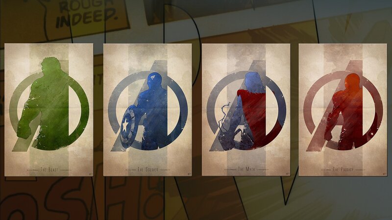 Avengers Character Silhouettes — Green