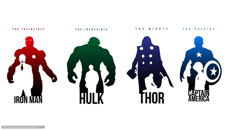 Avengers character silhouettes