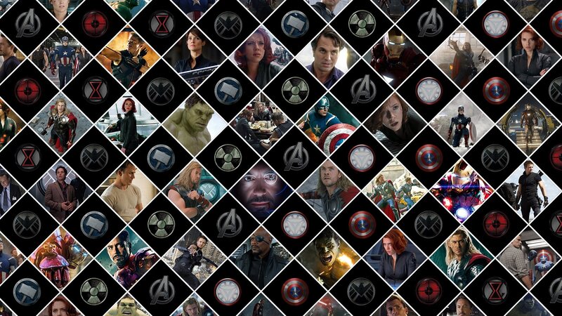 Avengers Characters Collage — Black