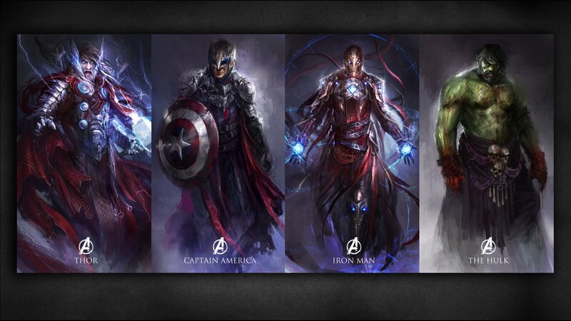 Avengers Characters — Red, Dramatic