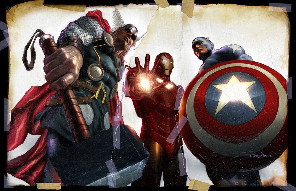 Avengers heroes in action