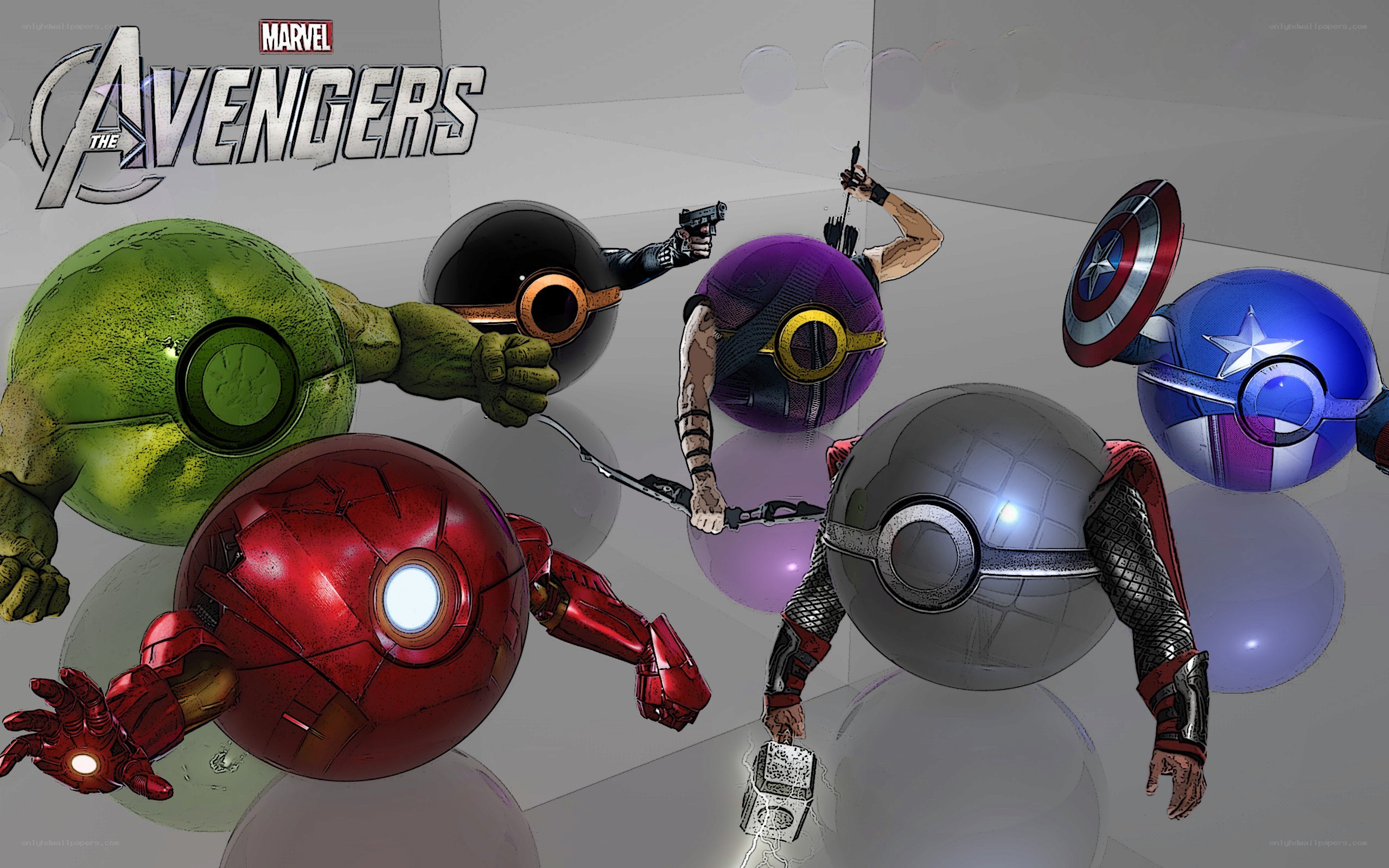 Avengers in Poké Ball forms