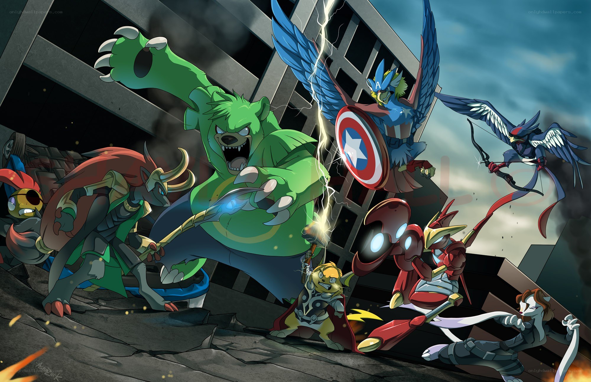 Avengers in Pokémon form