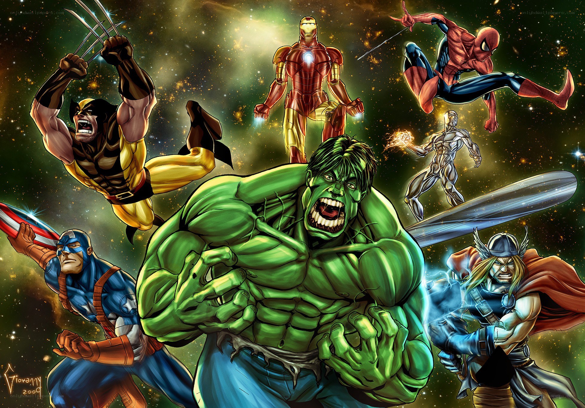 Avengers in space battle