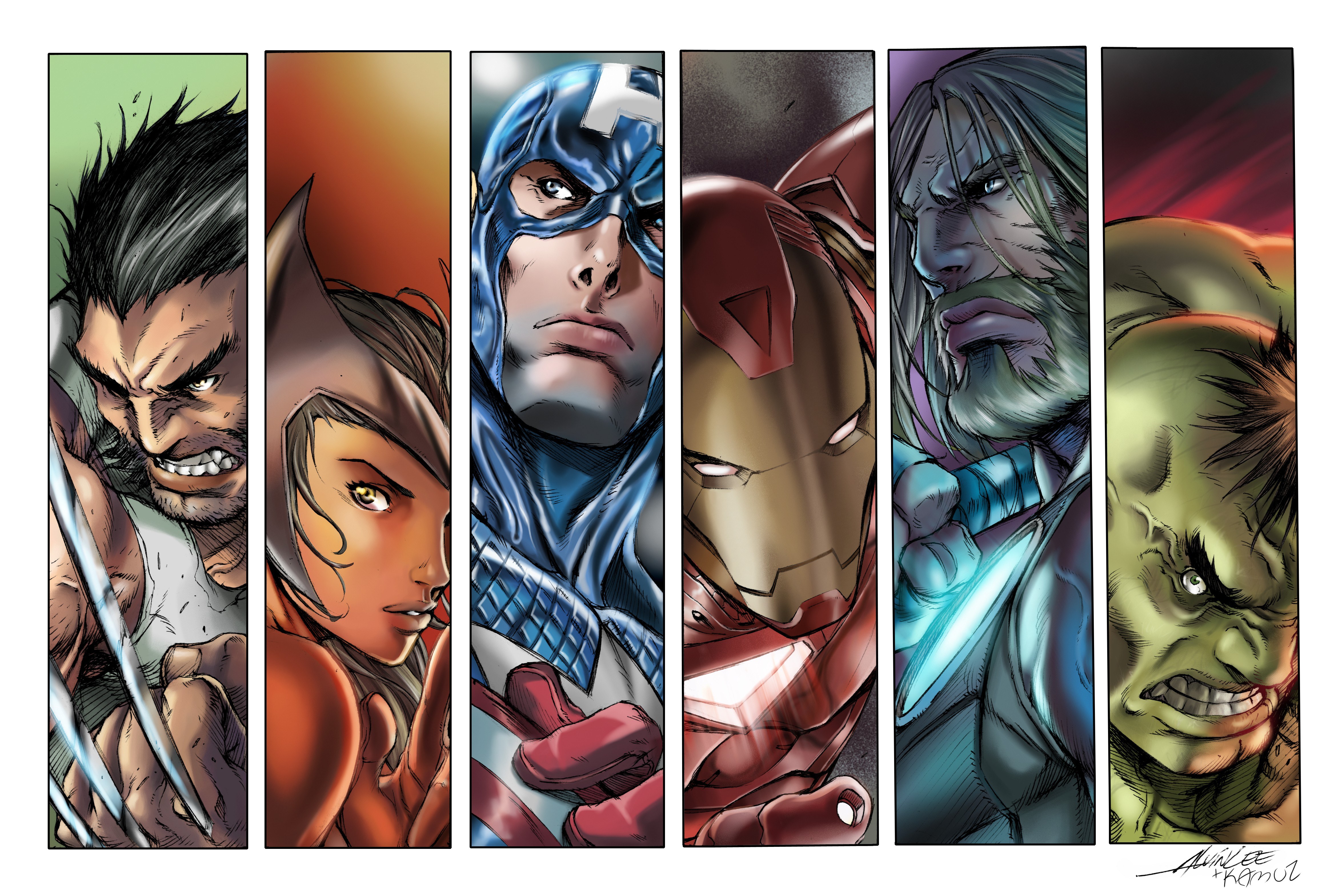 Avengers lineup illustration