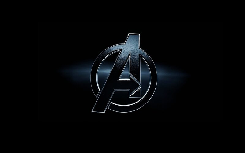 Avengers logo on black background