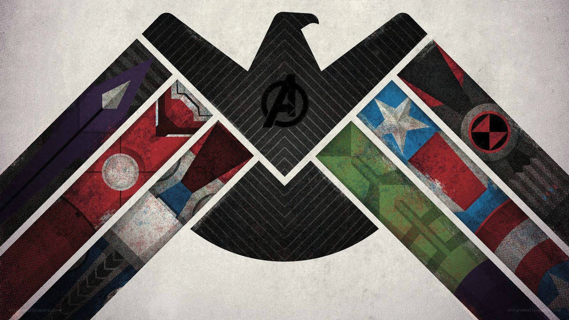 Avengers S.H.I.E.L.D. logo collage