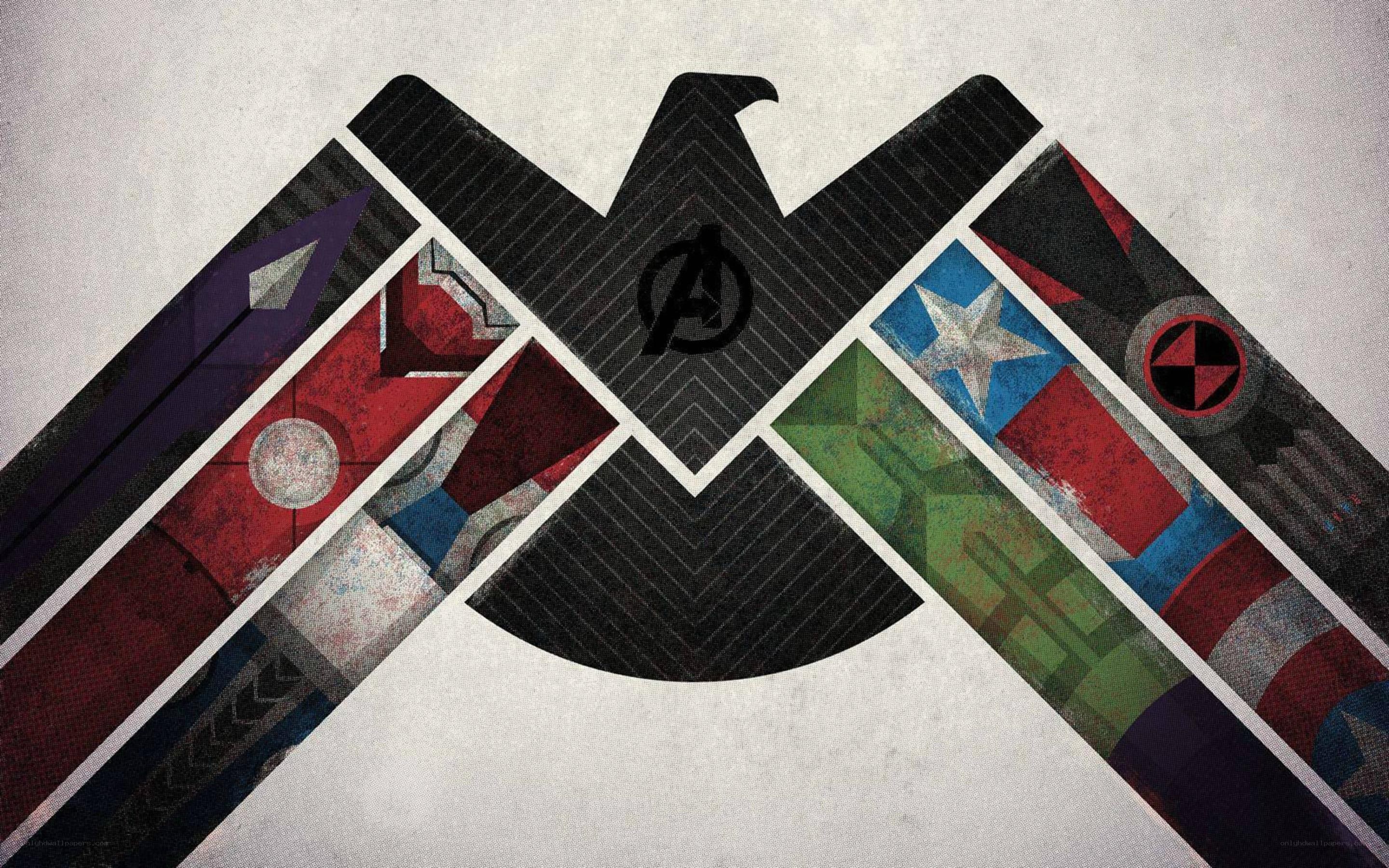 Avengers S.H.I.E.L.D. logo collage