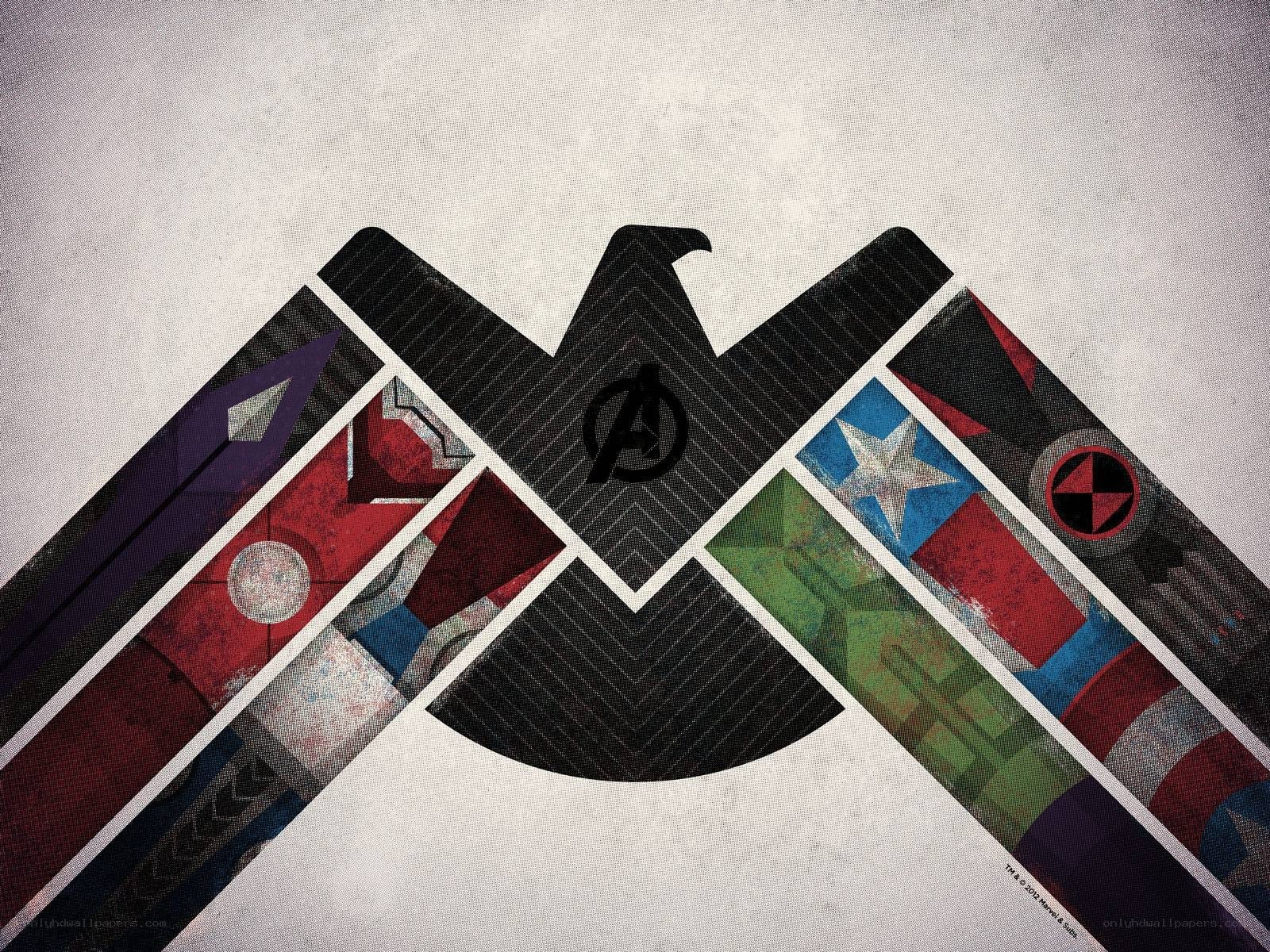 Avengers S.H.I.E.L.D. logo collage