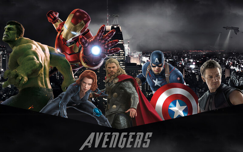Avengers Team — Black, Dramatic, Night