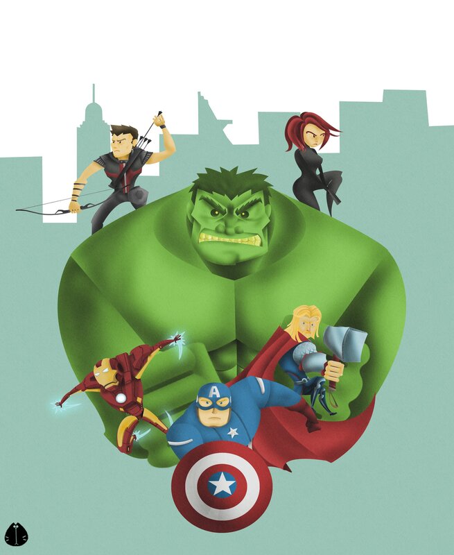 Avengers Team Illustration — Green