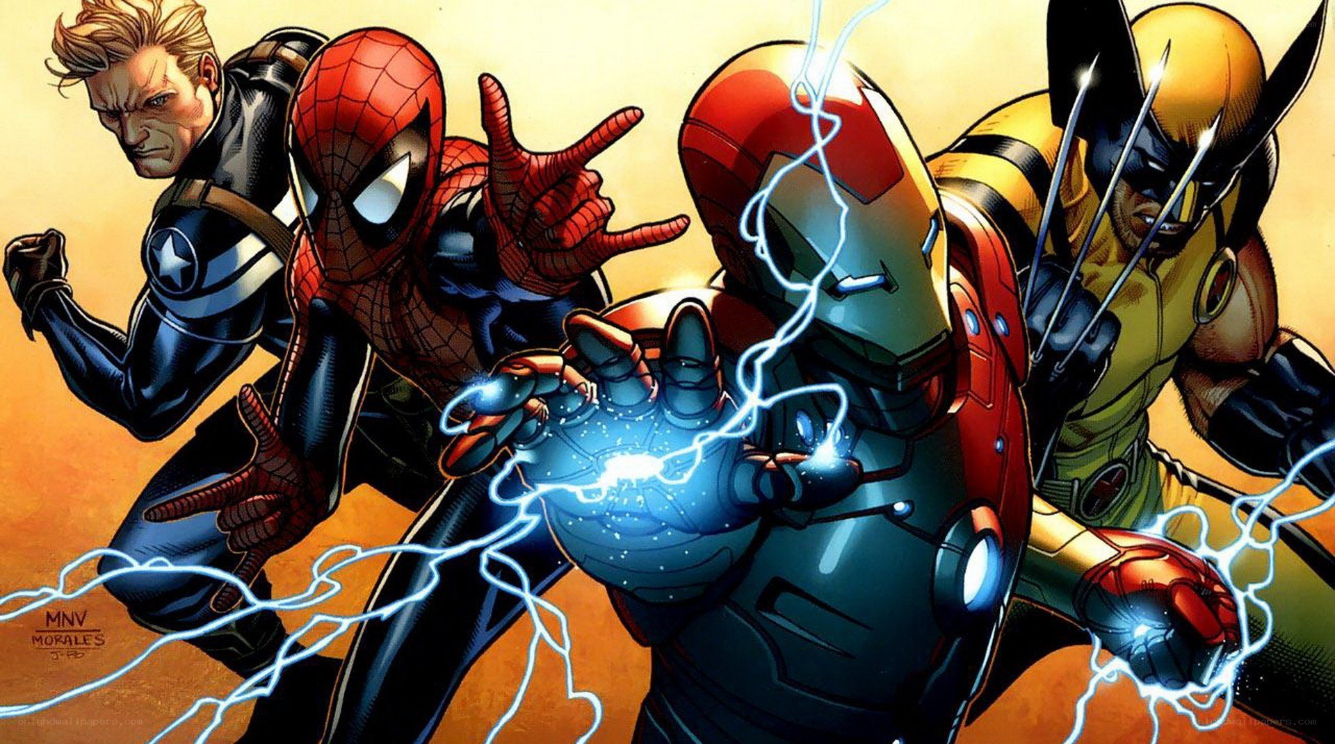 Avengers team in action