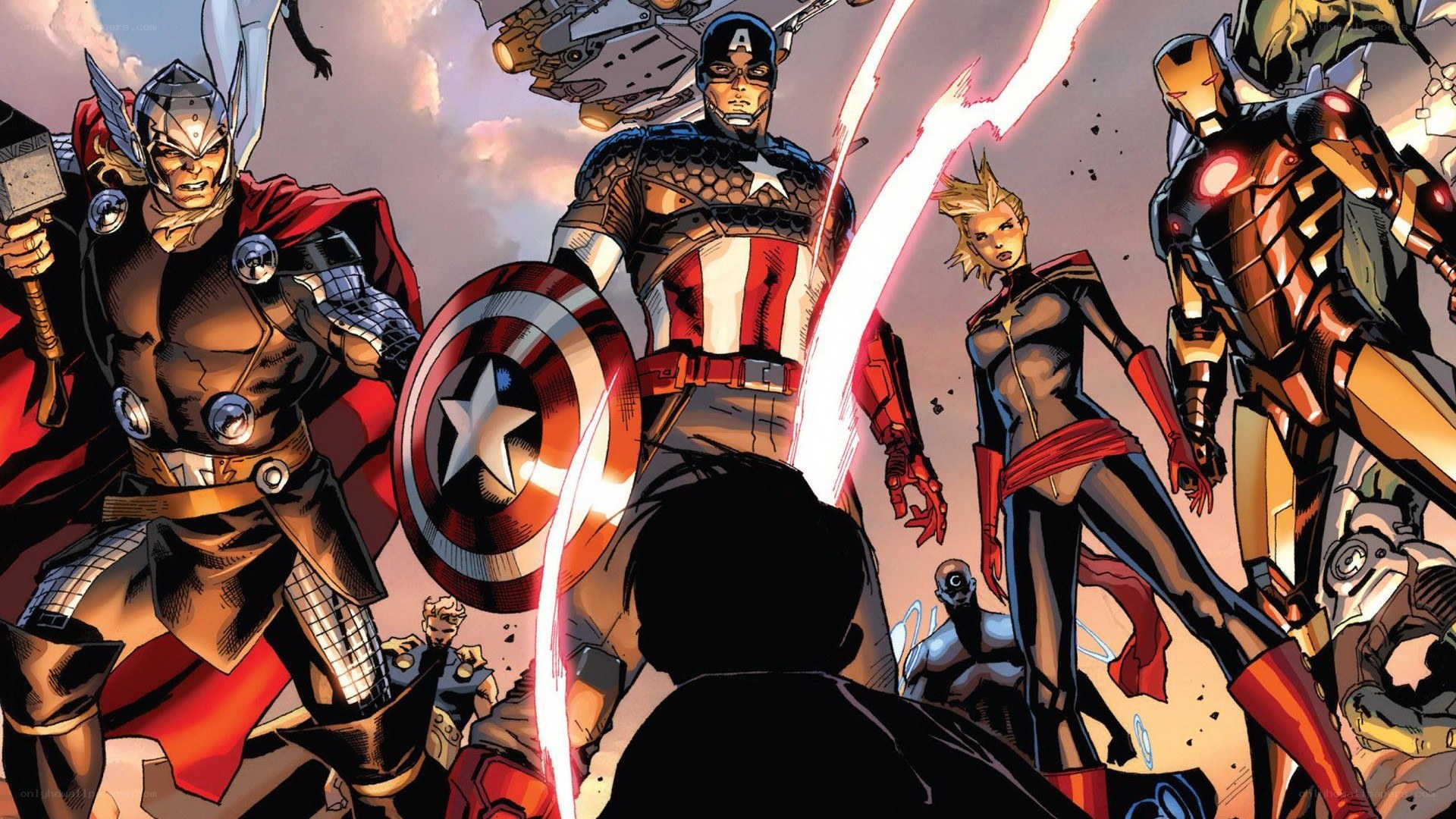 Avengers team in action