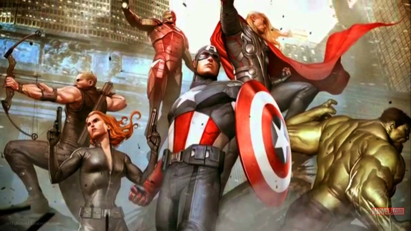 Avengers team in action