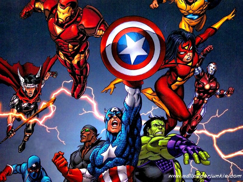 Avengers Team in Action — Blue, Dramatic, Night
