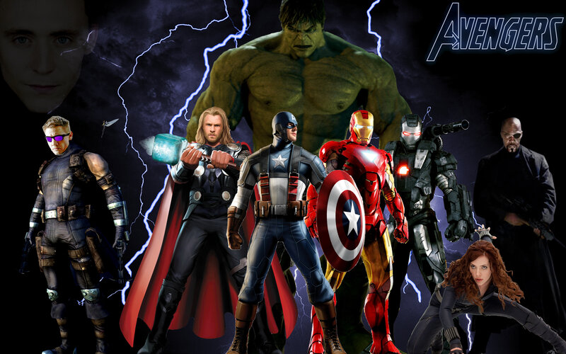 Avengers Team Lineup — Black, Dramatic